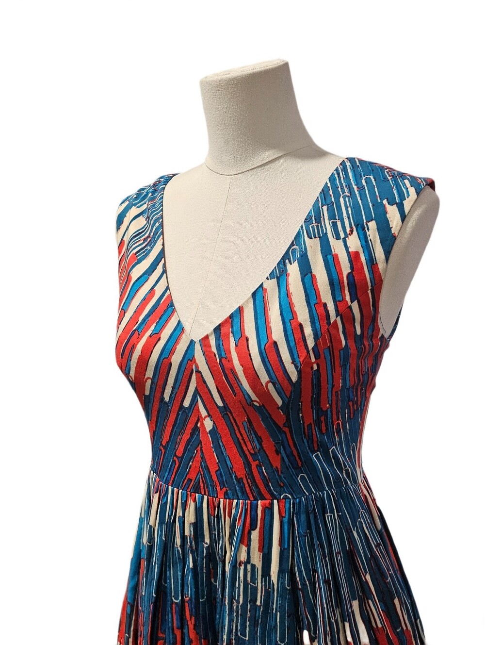 Anthropologie Plenty by Tracy Reese Blue And Pink Midi Dress Size 2 - Picture 6 of 8